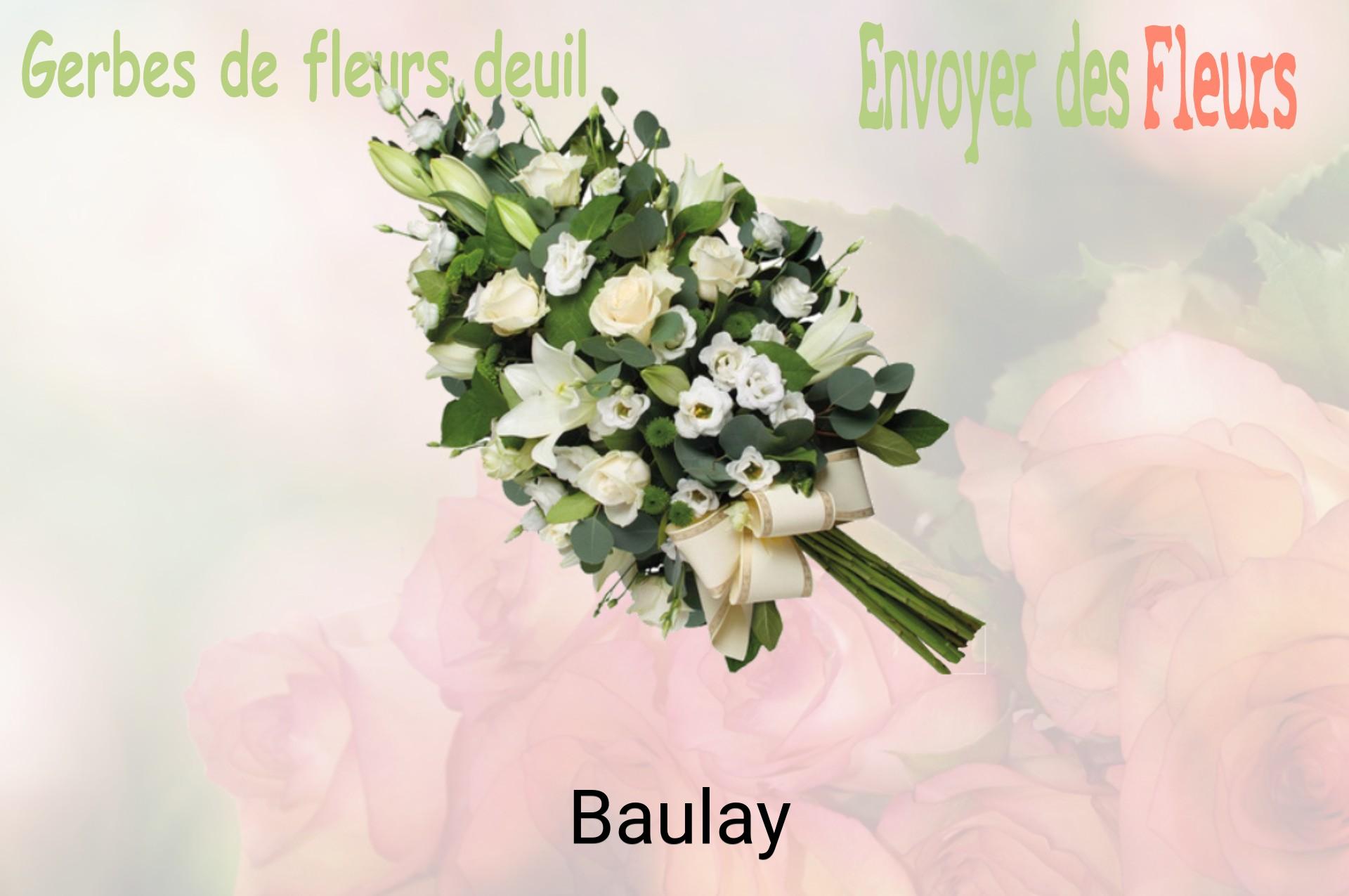 Gerbe de fleurs de deuil livrée à Baulay